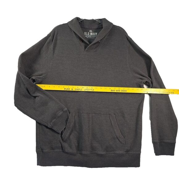 Old Navy Men's Shawl Collar Fisherman Collar Pullover Size 2XL Kangaroo Pocket - Picture 5 of 5